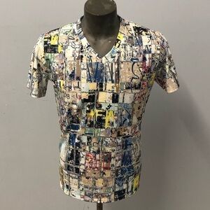 Steven land t-shirt vneck collage print regular